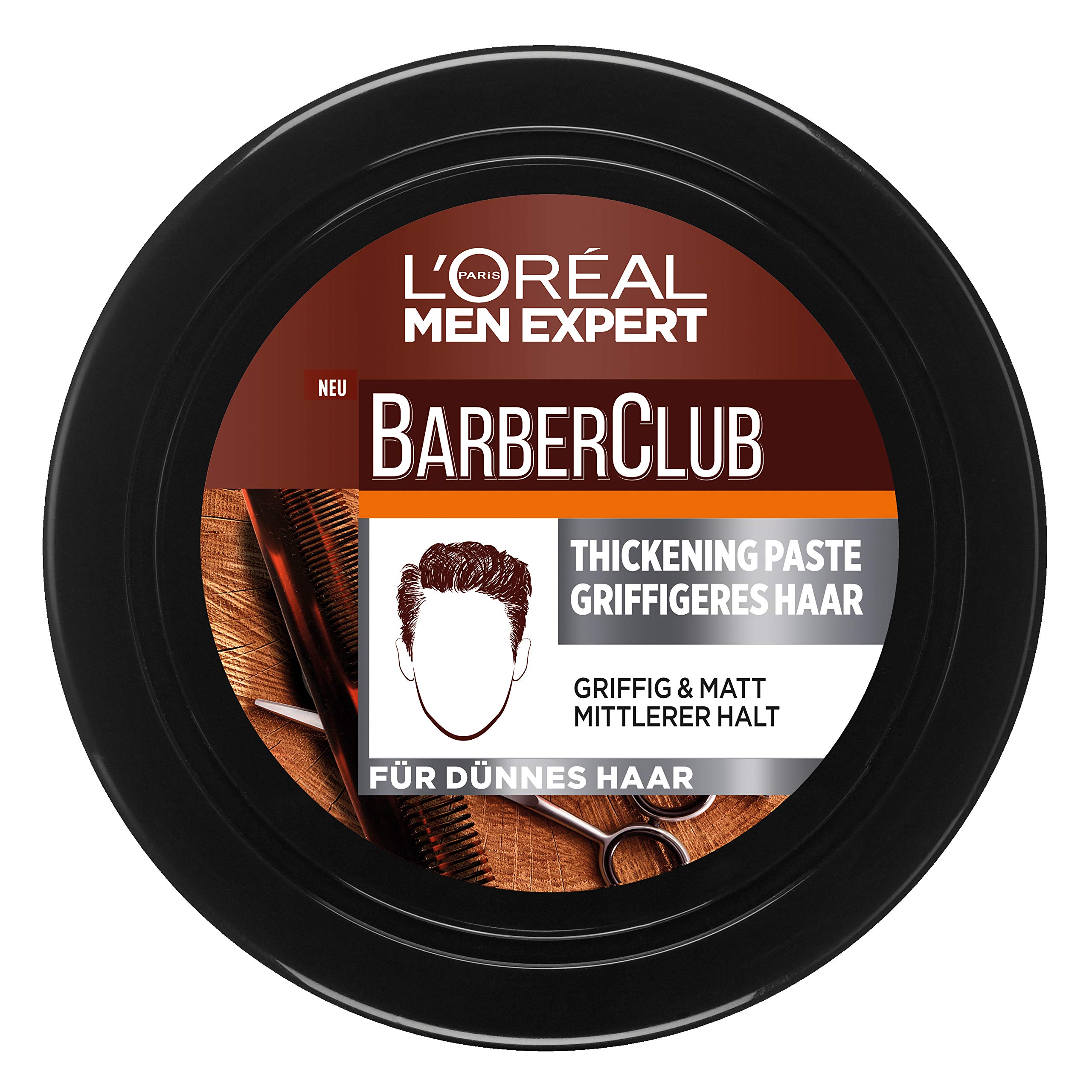 L'Oréal Paris Men Expert Barber Club Thickening Paste for More Grippy Hair, 75 ml