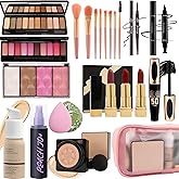 All in One Makeup Kit for Women Full Kit,Travel Makeup Kit for Teens,Makeup Gift Set with Everything,Foundation Eyeshadow Lipstick Eyebrow Blush Powder, Christmas Make Up Gift Set for Women-D