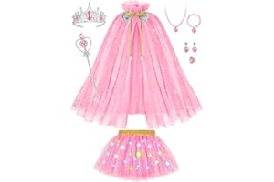 Popsunny Light Up Princess Dress Up Clothes for Girls Aged 3 4 5 6, Princess Toy Gifts for Birthday