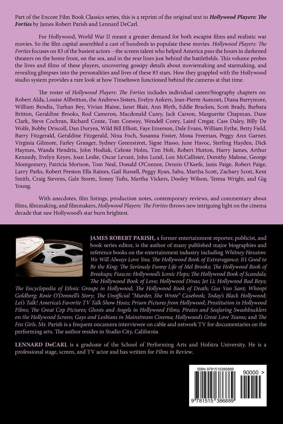 Hollywood Players The Forties Parish James Robert Decarl Lennard 9781515386889 Amazon Com Books