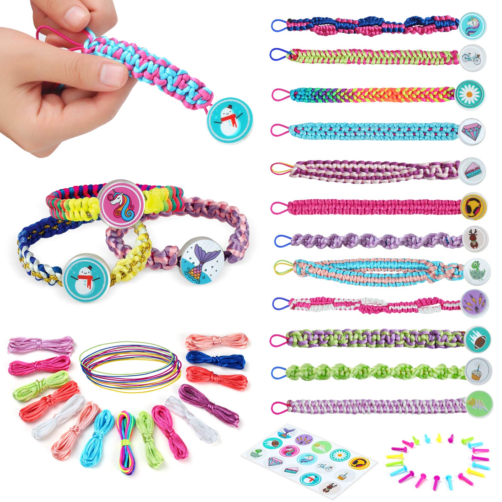 GILI Friendship Bracelets Refill Pack with 15 Latest Theme Stickers, Art and Crafts Toys for Girls Age 6, 7, 8, 9, 10, 11, 12, DIY Christmas and Birthday Gifts for 8-12 Year Old Kids and Teen Girls