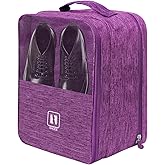 PNEUICALLY Large Shoe Bags for Travel, Shoe Travel Bag Holds 3 Pairs of Shoes, Travel Shoe Bags for Packing in Suitcase, Portable Dance Shoe Storage Pouch, Shoe Organizer, Sneaker Storage Bag(Purple)