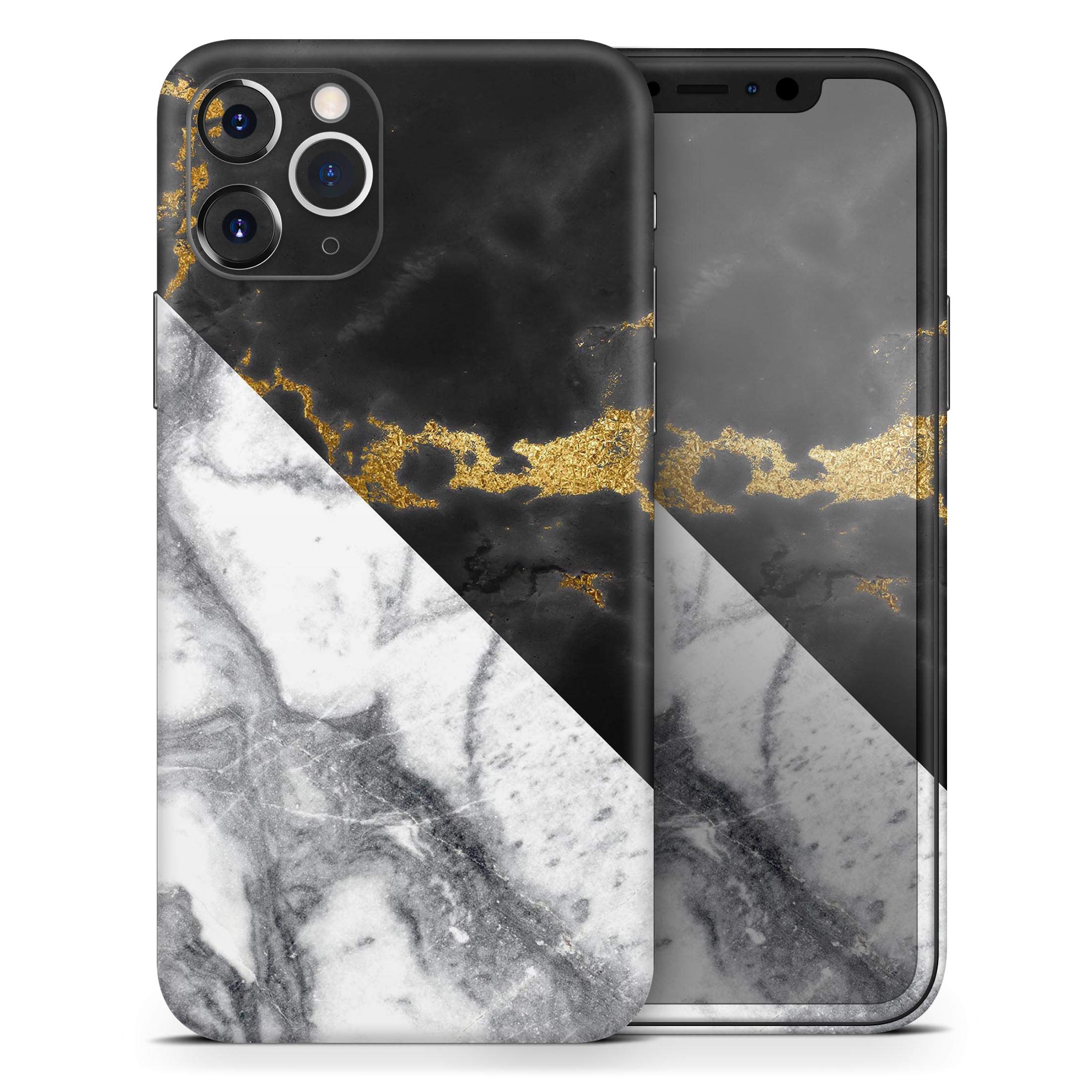 Design Skinz White-Black Marble & Digital Gold Foil