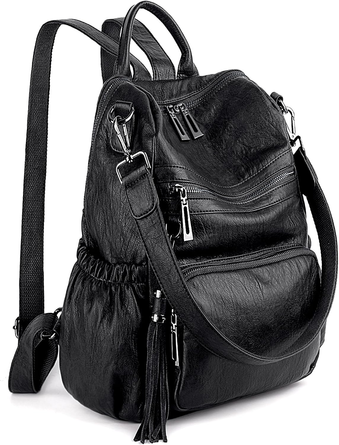 UTO Women Backpack Purse PU Washed Leather Convertible Ladies Rucksack