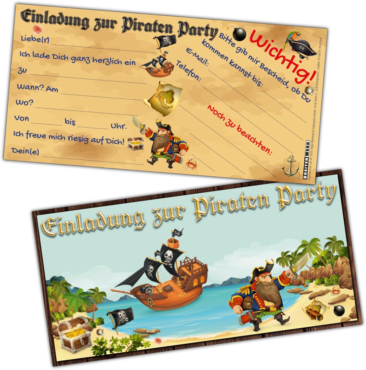Ideale Einladungen Fur Jungen Und Madchen Kinder Geburtstag Party Oder Schatzsuche Von Breitenwerk 12 Piraten Einladungskarten Im Set Zum Ausfullen Spielzeug Dekoration Tvojupravnik Rs 