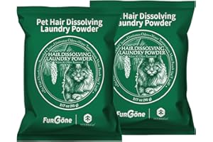 FurGone by Seedshub 2 Sachets Pet Hair Odor & Stain Remover for Laundry, 96.7% Hair Dissolution, Based Powder Detergent for Clothes, Bedding, Effective Dog & Cat Hair Remover, Septic Safe