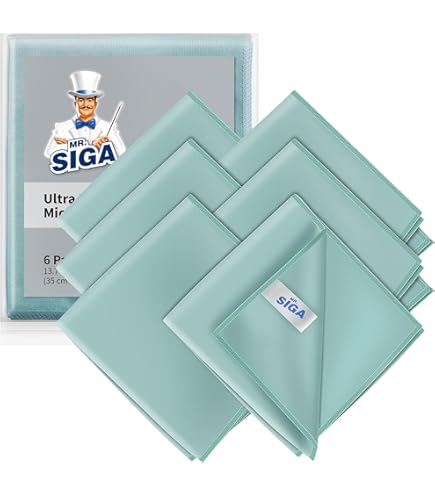 Lot de 10 chiffons de nettoyage réutilisables en microfibre pour