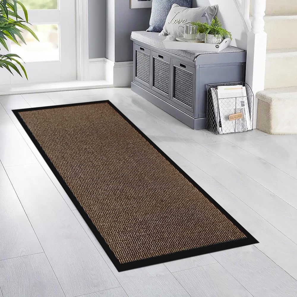 Homatz Hallway Runner Rug Brown 60x120cm Non-Slip Heavy Duty Backing