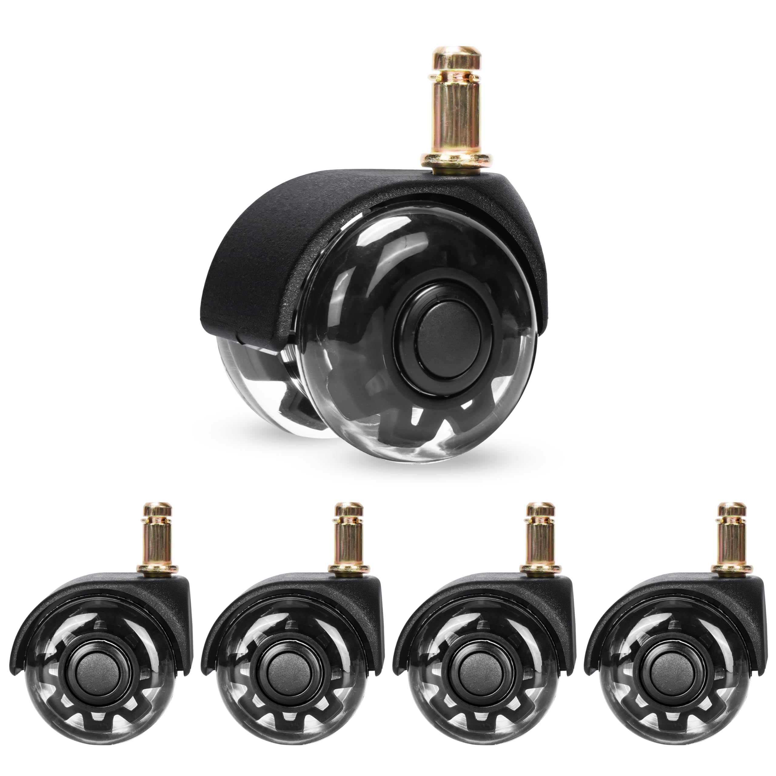 Belle Vous Office Chair Replacement Castor Wheels (5 Pack) - 10 x 25mm Universal Casters - Safe for Hardwood Floors, Laminate & Carpet - Quiet Rolling