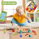 Seagoal Montessori 6-in-1 Wooden Fishing Sorting Toy for Toddlers 1-3 view 5