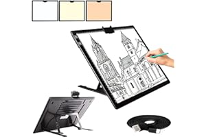A3 Light Pad, Elice Tracing Light Box 3 Colors Mode Stepless Dimmable and 6 Levels of Brightness Light Copy Pad, Wireless Rechargeable Led Light Board for Weeding Vinyl Diamond Painting Sketching
