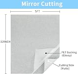 Lya Vinyl Glitter Silver Heat Transfer Vinyl 12 x 5ft HTV for Cricut Silhouette view 2