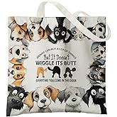 Veqzc Dog Mom Canvas Tote Bags - Reusable Grocery Bags for Shopping, Funny Dog Lover Gifts for Women