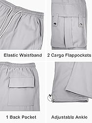 PLEPAN Cargo Pants for Men Drawstring Elastic Waist