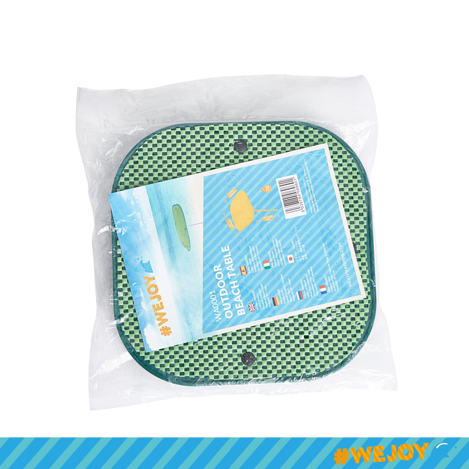 WeJoy Portable Outdoor Beach Table with No-Slip Surface Prevents Spills and Slips