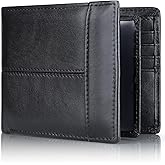 Swallowmall Mens Wallet Rfid Blocking Leather Wallet for Men Bifold Wallets with 1 ID Window 16 Card Slot