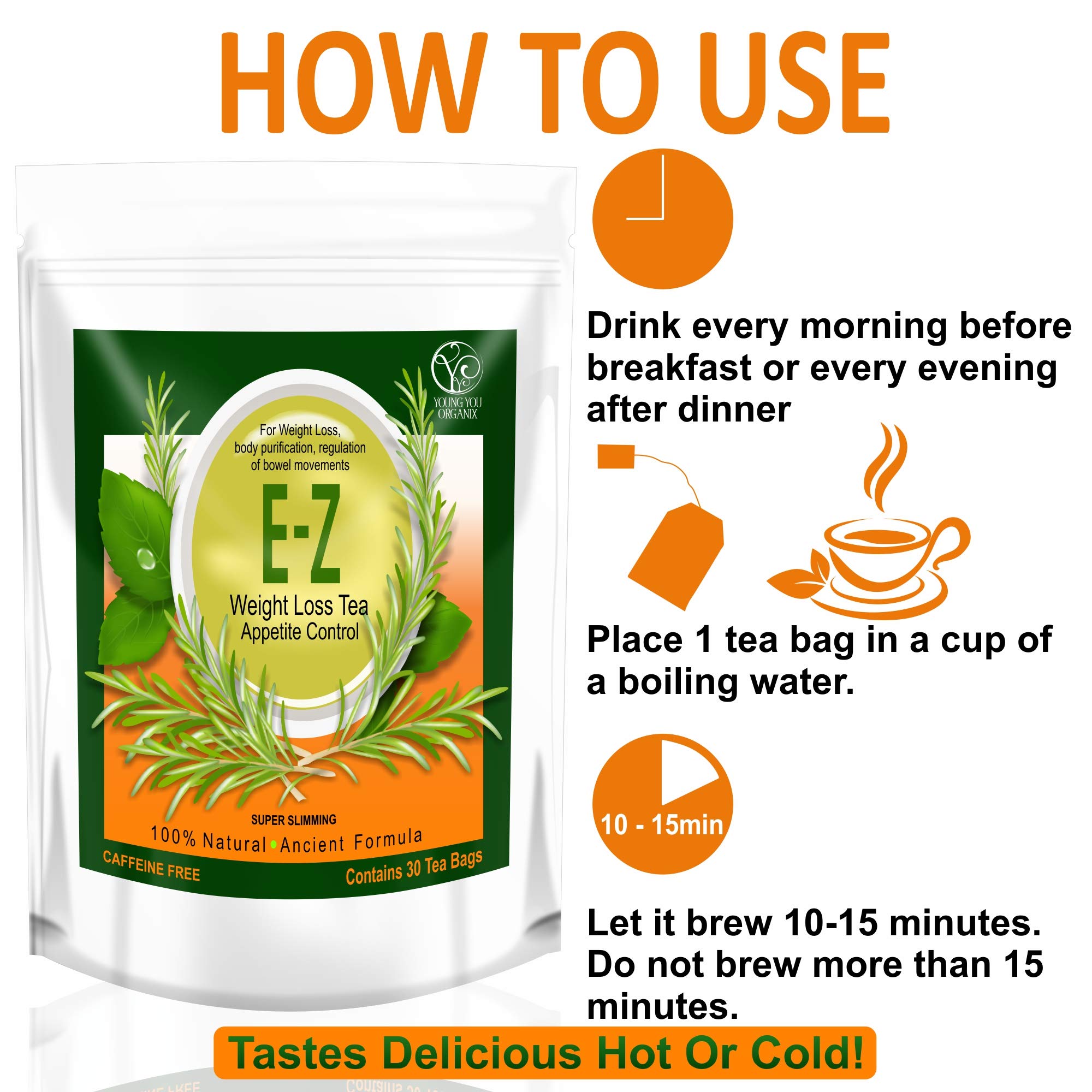 EZ WEIGHT LOSS DETOX TEA BELLY FAT APPETITE CONTROL BODY CLEANSE