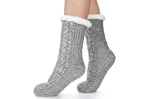 Womens Slipper Fuzzy Socks Non Slip Grips Winter Warm Cozy Fluffy Plush Thick Comfy Cabin Socks