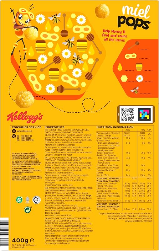 Miel Pops Cereales Sabor Miel 400g