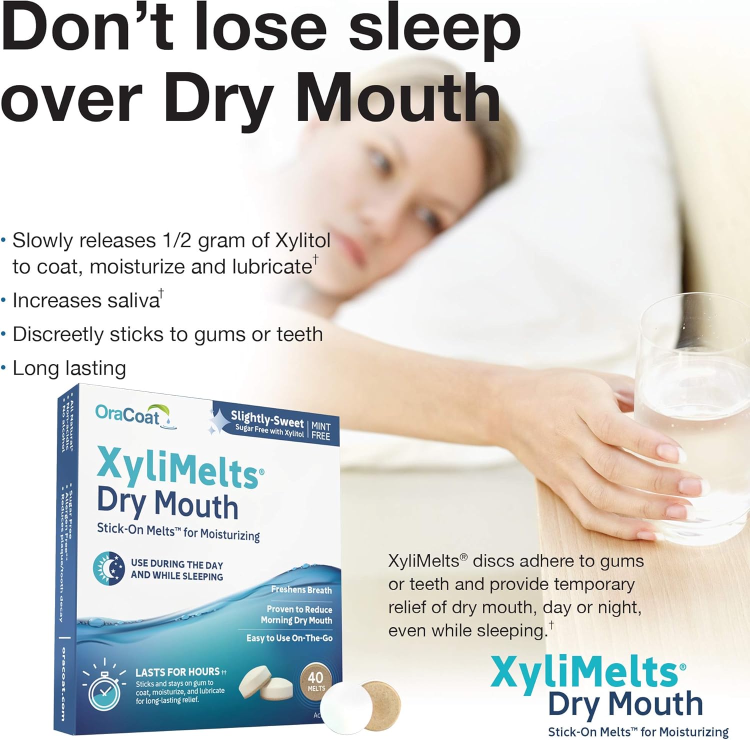 Oracoat Xylimelts Oral adhering Discs, Slightly Sweet (Pack of 4), 40 Count: Health & Personal Care