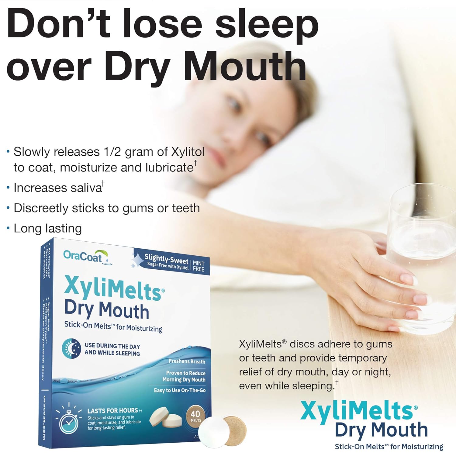 Oracoat Xylimelts Oral adhering Discs, Slightly Sweet (Pack of 6), 40 Count (240 total): Beauty