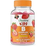 Lifeable Vitamin B Complex with Vitamin C for Kids - Great Tasting Natural Flavor Gummy Supplement - with Niacin, B6, Folic A