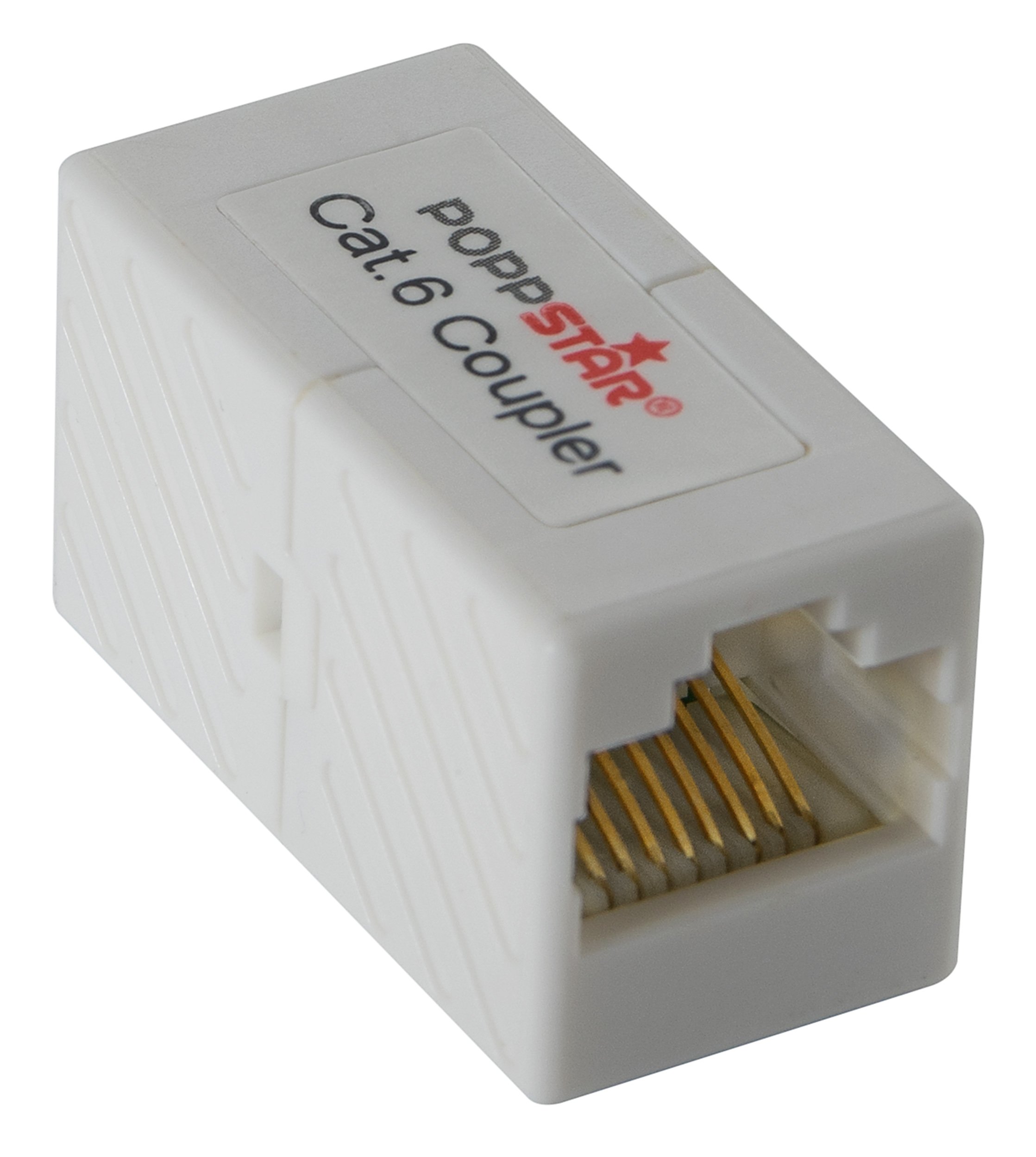 POPPSTAR 1x Adapter RJ45 Coupling Cat6 (2x female, 8-pin, shielded), Ethernet Cable Connector - Network Coupler for Patch Cable, DSL LAN Cable, Network Cable, Modular