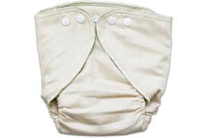 Osocozy Fitted Organic Diaper, 100% GOTS Certified Organic Cotton Birdseye Weave Fabric. Soft and Absorbent. Easy Snap Closures. Sewn in The USA. (Size: Large 18-25 Lbs)