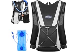 KUYOU Running Hydration Vest - Lightweight Insulated Hydration Backpack with 2L Water Bladder, Adjustable Chest Straps and Reflective Water Backpack for Trail Running Marathon Race Hiking Cycling