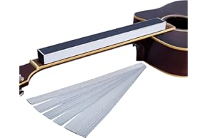Frautron Guitar Fret Leveling Beam, 16 Inch Fret Leveler Sanding Block Level File, Pro Luthier Repair Tool with Extra 12PCS 120/240/400/600/1000 Grit Self-adhesive Replacement Sandpaper Strips