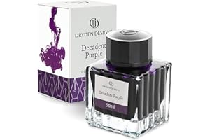 Dryden Designs Ink Bottle for Fountain Pen | Luxury Edition, Smooth Flow, Compact Designed 50ml Decadent Purple