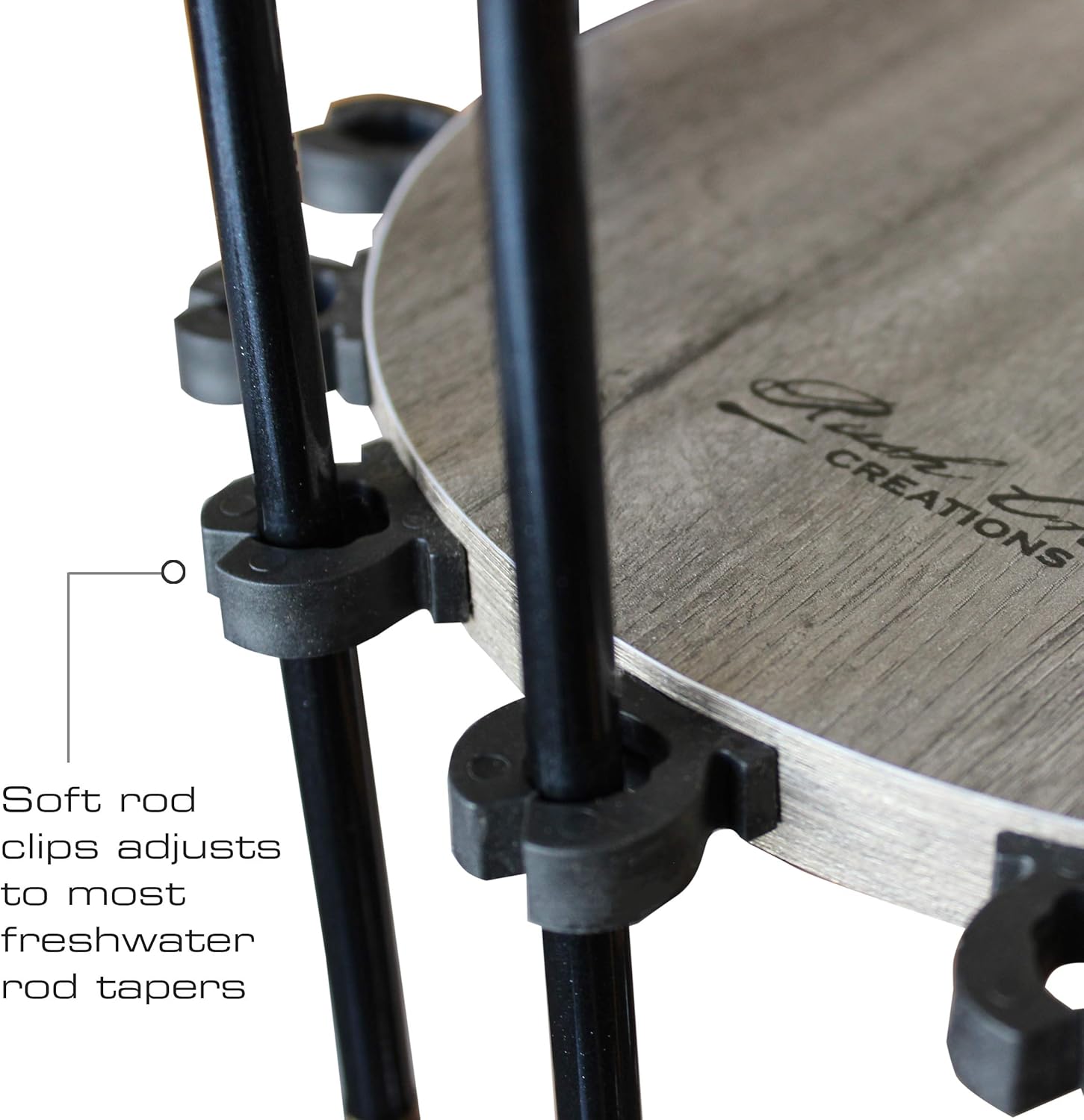 Rush Creek Creations Round 16 Fishing Rod Rack - Fishing Pole Holder and Storage, Barn Wood: Sports & Outdoors