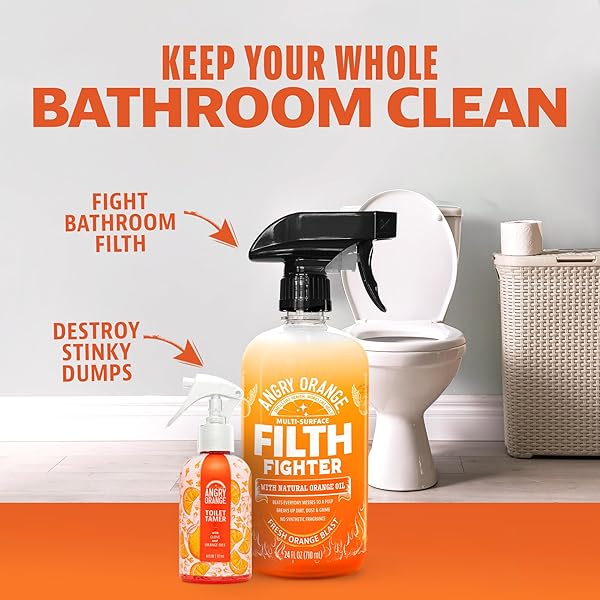 ANGRY ORANGE TOILET TAMER BATHROOM SPRAY – CITRUS ORANGE SPICE – 6 OZ