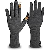 Merino Protect 100% Merino Wool Gloves For Kids Men Women Touch screen Thermal Glove Liners Ski Cold Weather