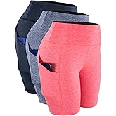 CADMUS High Waisted Compression Shorts for Women Bike Running Shorts Two Pockets