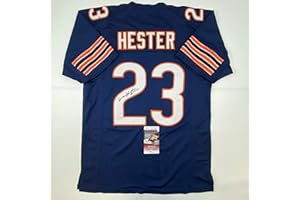 HOFSM.COM HALL OF FAME SPORTS MEMORABILIA Autographed/Signed Devin Hester Chicago Blue Football Jersey JSA COA