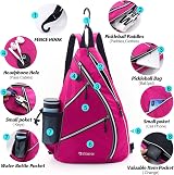 ZOEA Rose Red Pickleball Backpack Sling Bag with Fence Hook Water Bottle Holder view 4
