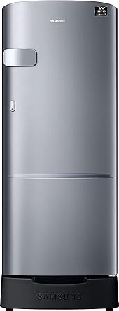 Samsung 192 L 4 Star Inverter Direct Cool Single Door Refrigerator(RR20T1Z2XS8/HL, Elegant Inox, Base Stand with Drawer)