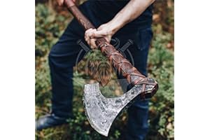 SHINY CRAFTS-Axes Handmade Viking Axe Hatchet Norse Axe- 40" Long Two-Handed Berserker Axe Forged Axe - Bearded Axe - with Sheath (VBA-08)