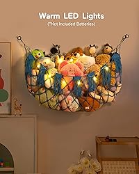 Stuffed Animal Storage Hammock Net with Lights