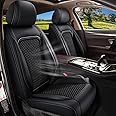 IKABEVEM Car Seat Covers Full Set for Mitsubishi Eclipse Cross 2018-2023 2024 2025, Breathable Cooling Ice Silk Leather Car Seat Covers, 5 Seats for Mitsubishi Eclipse Cross Accessories (Black)
