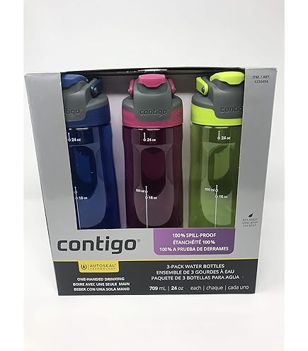 Amazon.com: Contigo AUTOSEAL 24oz. Spill-Proof and BPA Free Water Bottle,  3-pack : Baby