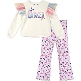 Wicked Girls Fleece Pullover Sweatshirt and Ribbed Flare Leggings Outfit Set Toddler to Big Kid Sizes (2T - 14-16)