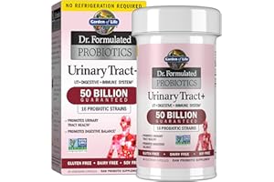 Garden of Life Dr. Formulated Probiotics Urinary Tract+ - Acidophilus Probiotic Supports Urinary Tract Health, Digestive Balance – Shelf Stable - Gluten, Dairy, and Soy-Free - 60 Vegetarian Capsules