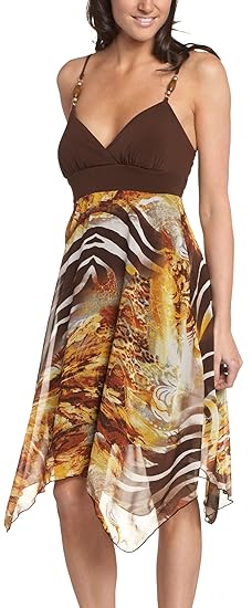 animal print hanky hem dress