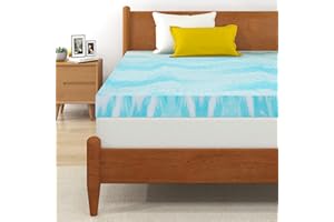 IULULU Mattress Topper, 4 Inch Gel Memory Foam Mattress Topper, Twin, CertiPUR-US Certified