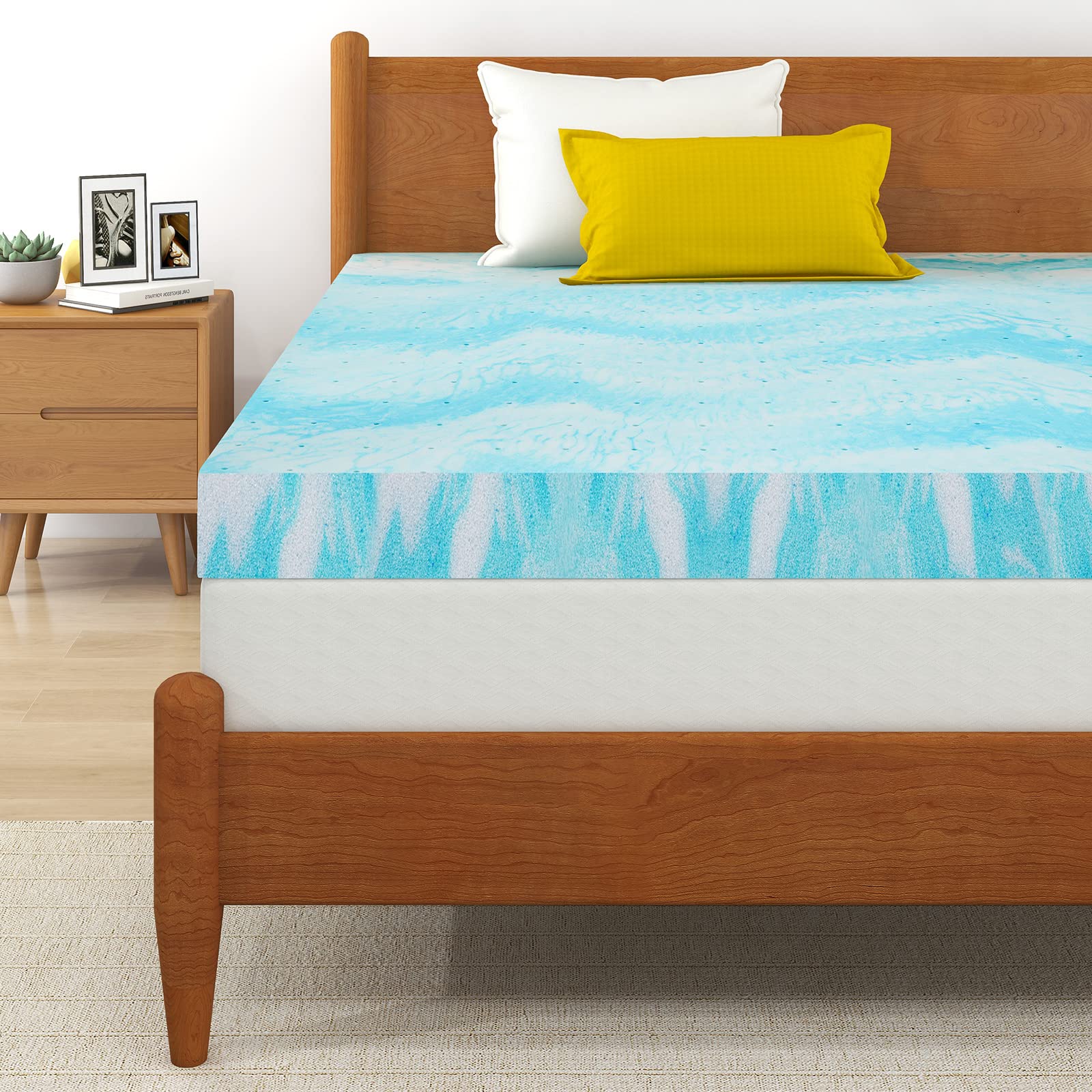 Mattress Topper, 4 Inch Gel Memory Foam Mattress Topper, Queen, CertiPUR-US Certified