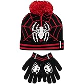 Marvel Kids Winter Hat and Gloves Set Spiderman Black One Size