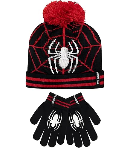 Ensemble Hiver Spiderman - Chapeau, écharpe Et Gants Pour Garçon, Couleur Rouge