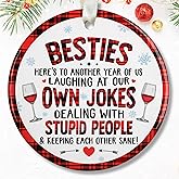 SUCHAGIFT Best Friend Ornaments for Christmas Tree - Best Friends Bestie Ornaments for Women - Bestie Friendship Christmas Ornament - Besties Gifts for Women - Ceramic Friendship Ornament 2025